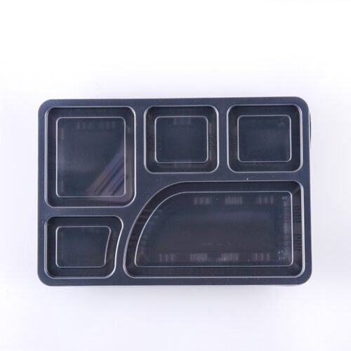 BOITE RECTANGULAIRE NOIRE 5 COMPARTIMENTS